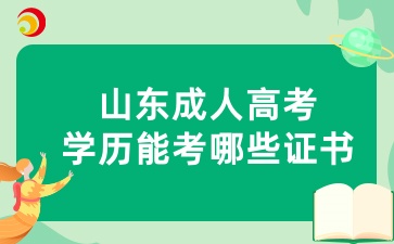 山東成人高考學(xué)歷能考哪些證書